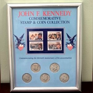 NEW John F. Kennedy 1965-1969 Commemorative Half Dollars Stamp & Coin Collection